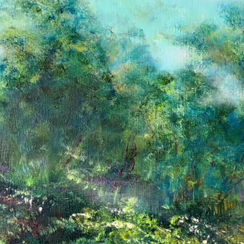 ロシア 滝の絵 風景 オリジナルアート 油絵 60x50 cm/24x20 インチ