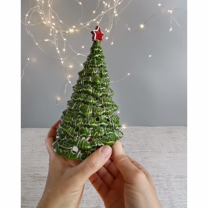 20%OFF】リトアニア セラミッククリスマスツリーティーライトホルダー