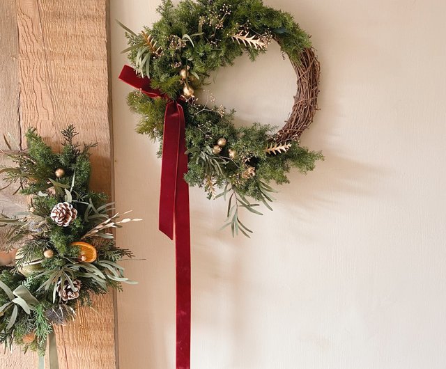 台湾 永遠の杉のクリスマスリース 半円リース 191feng - Pinkoi