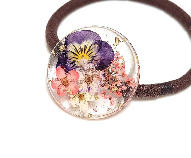 香港 春夏 押し花 ヘアゴム ドライフラワー ヘアアクセサリー Slow