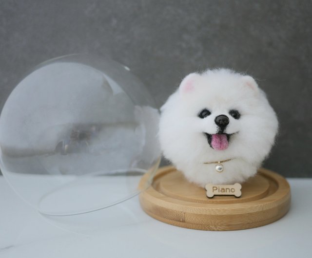 送料無料】台湾 白いポメラニアンのオーダーメイド羊毛フェルト ペット