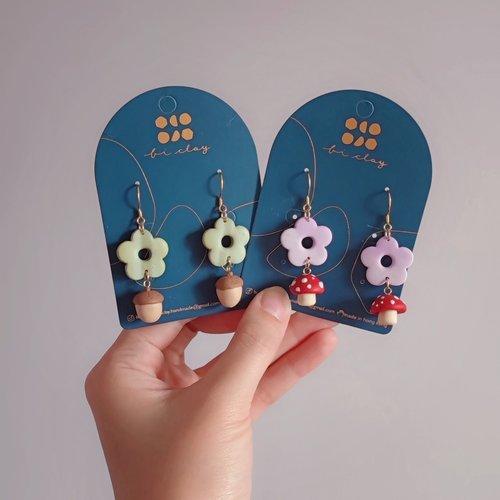 香港 bi natural // マーブル模様 花 松ぼっくり きのこ 手作り