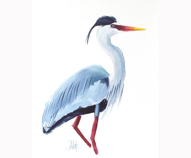 送料無料 10%OFF】ロシア アオサギ絵画鳥オリジナル壁アート女性のため