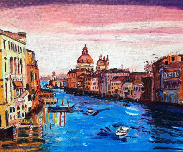 送料無料】ロシア イタリア 絵画 オリジナル アート 油絵 壁の装飾