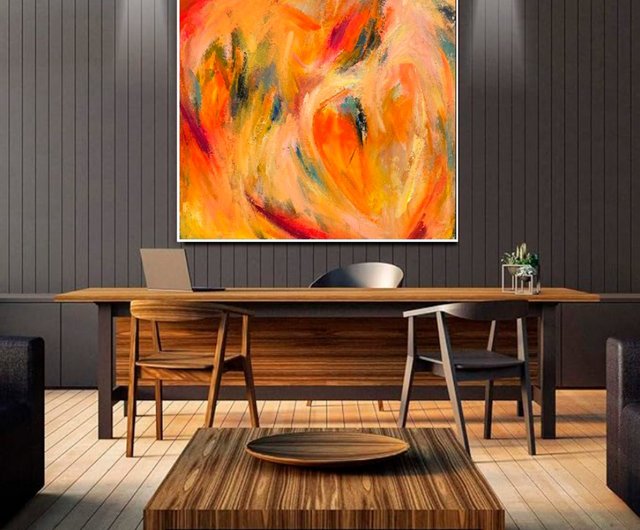 送料無料】スペイン オリジナルの抽象的なカラフルなアート絵画