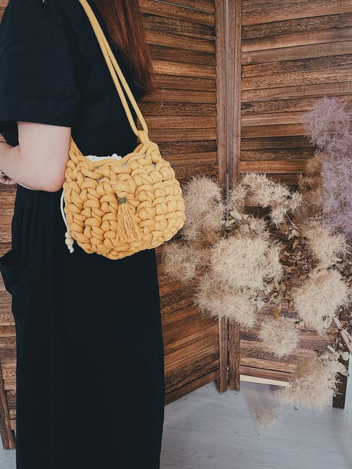 送料無料】台湾 指編みバッグ ハンドメイド 2wayストラップ nani-home