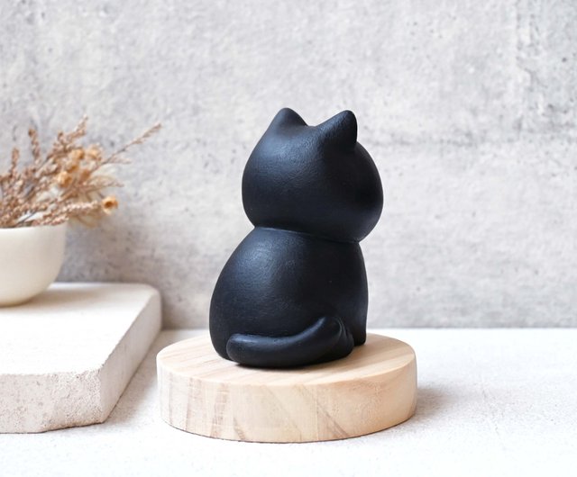 台湾 かわいい石炭の小さなブラックの装飾かわいい猫手彫りの癒しの