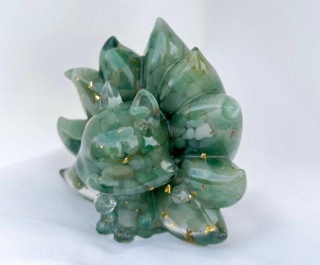 水晶置物【九尾の狐東鈴翡翠】ストレスを解消し幸運を招く - ショップ