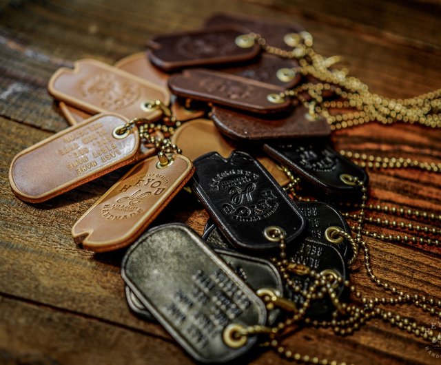 送料無料】台湾 レザーミリタリードッグタグ HEYOU Art&Craft