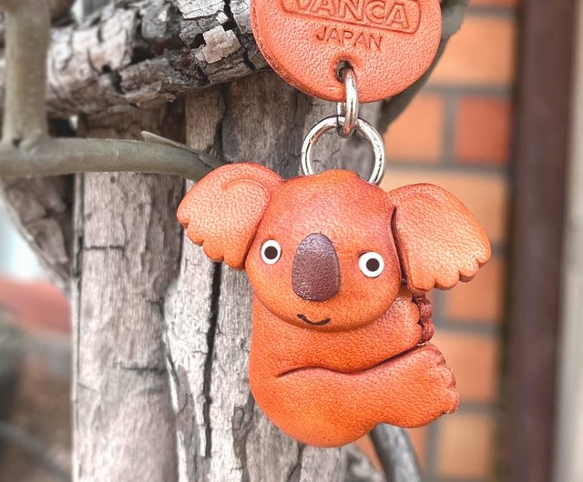 コアラ 動物 ミニ 本革キーホルダー 手作り 日本製 立体造形のVANCA
