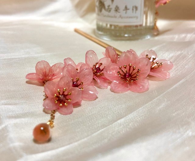 台湾 [Ruosang] ブロッサム | しだれ桜。手作りのレジン桜です。石