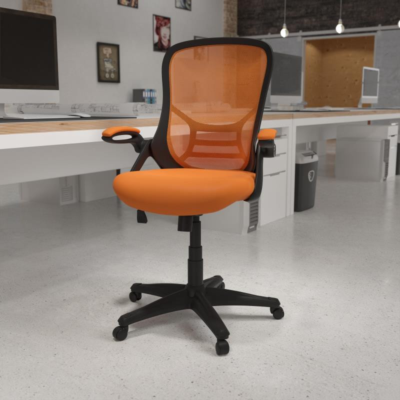 High Back Orange Mesh Ergonomic Swivel Office Chair with Black