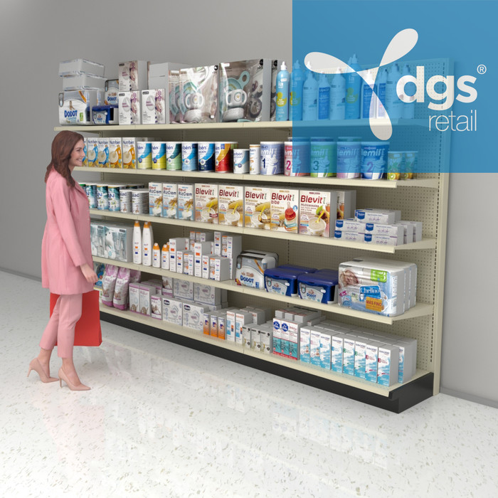 12FT Lozier Gondola Wall Display Unit With 15 Shelves Free Ship