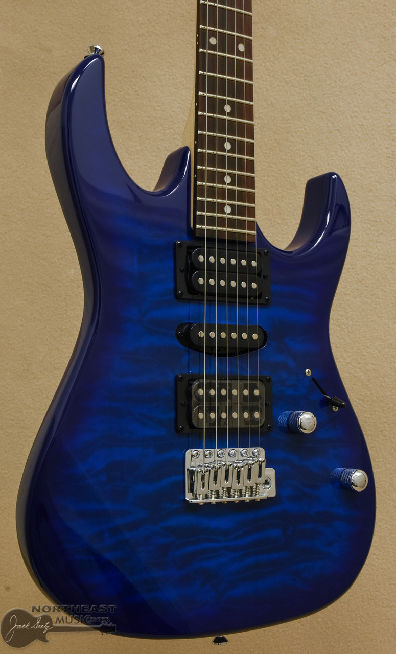 Ibanex GRX70QA Gio - Transparent Blue Burst | Northeast Music