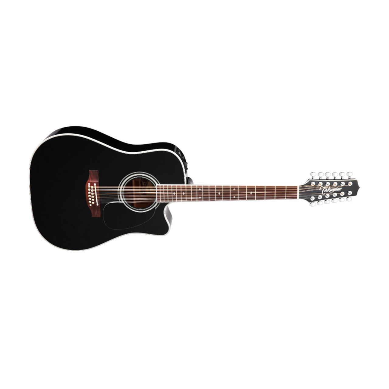 Takamine EF381SC Black 12-String Dreadnought Acoustic-Electric
