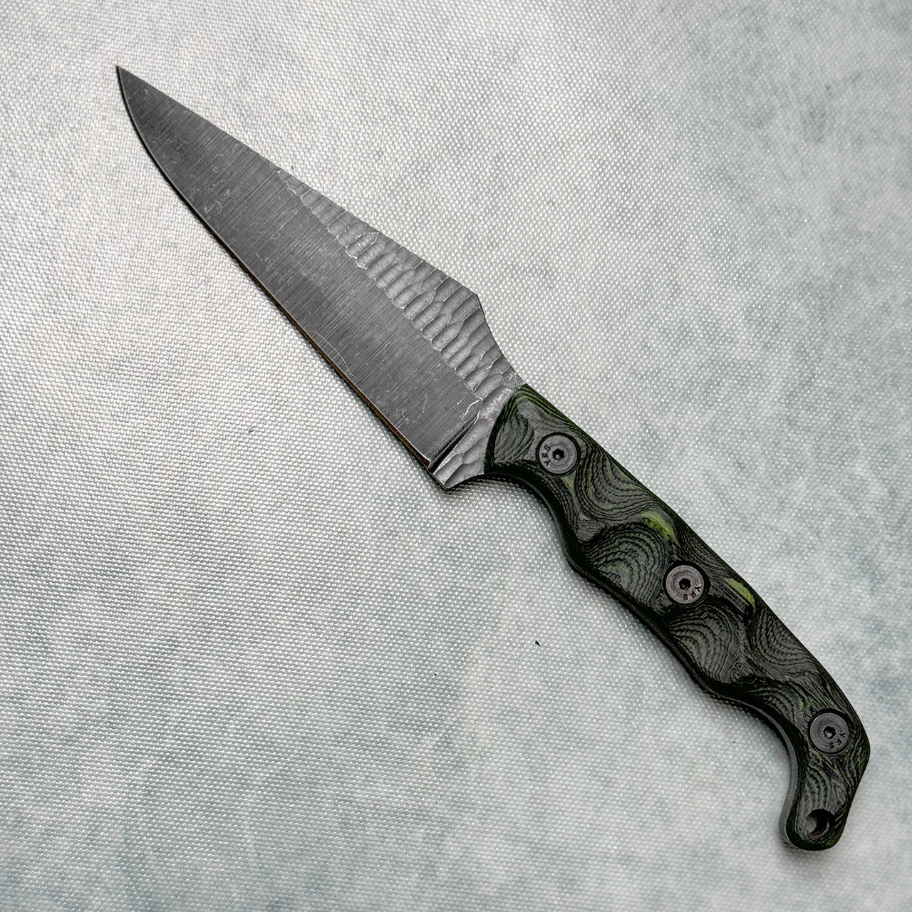 Stroup Knives TU2 Fixed Blade Green Lay G10 Handle Dark Acidwashed