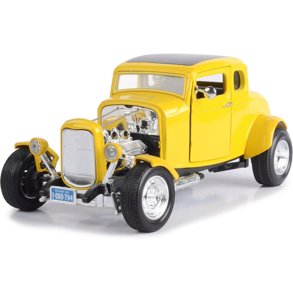 1932 Ford 5-Window Hot Rod yellow Diecast Model | Motormax