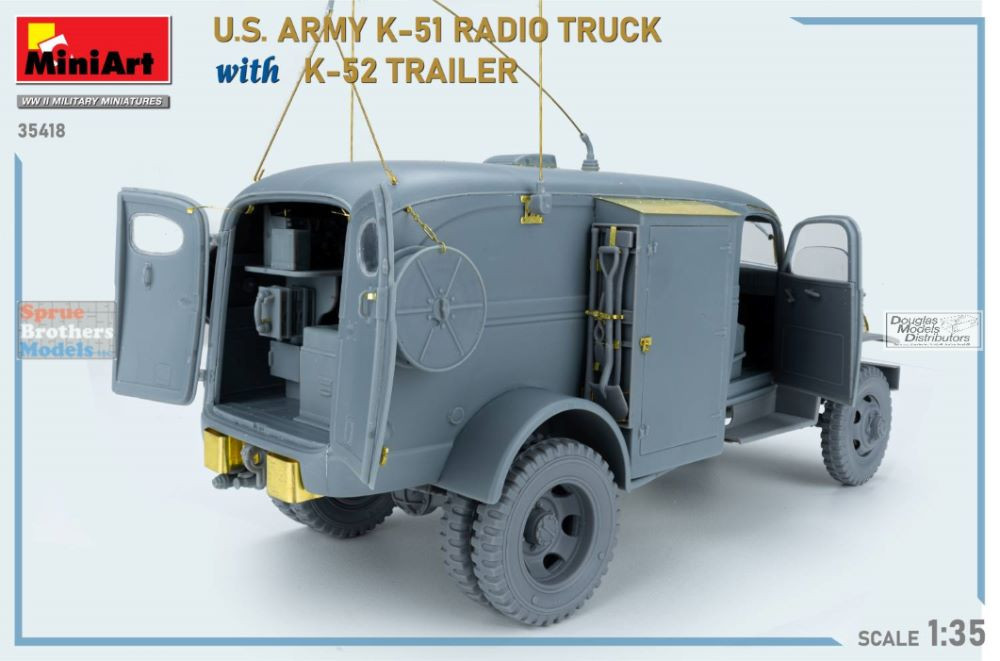 MIA35418 1:35 Miniart US Army K-51 Radio Truck with K-52 Trailer
