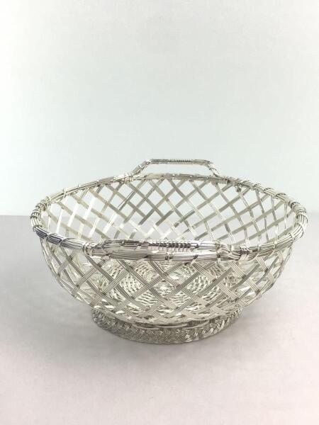 WAKO(ワコー) / 銀座和光 WAKO/銀仕上げ 手編みバスケット/元箱付