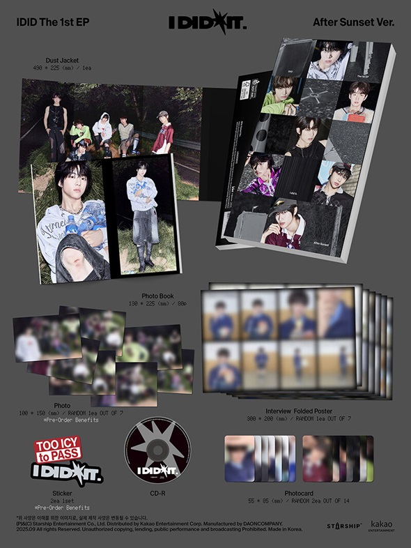 IDID 韓国デビューミニアルバム『I did it』9月リリース！一部CD対象