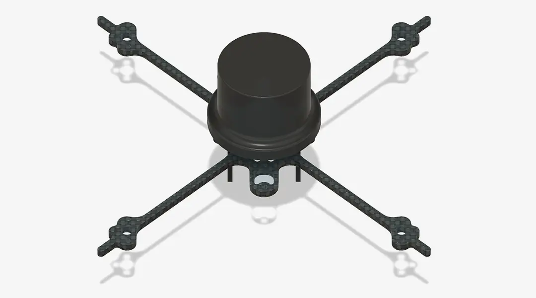 ドローンの重量制限をクリアするために3DPから軽量で強靭なカーボンに変更