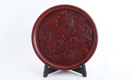 逗子茜工房 鎌倉彫 尺丸盆 百合（ゆり） | 神奈川県逗子市 | ふるさと