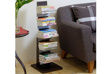 ブックタワー ロータイプ ダーク 5段 省スペース 見せる収納