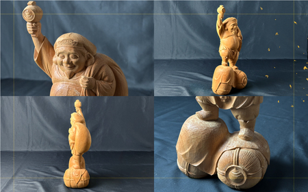 一木造り 彫刻 七福神 木彫り 大黒天 伝統工芸 工芸品 彫刻 木製 職人