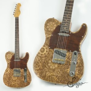 エレキギター】Sago Classic Style T flower laser【テレキャスター