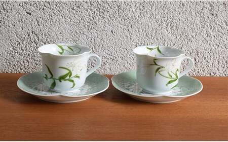 深川製磁 【有田焼】白百合 ペア碗皿 A100-73 | 佐賀県有田町