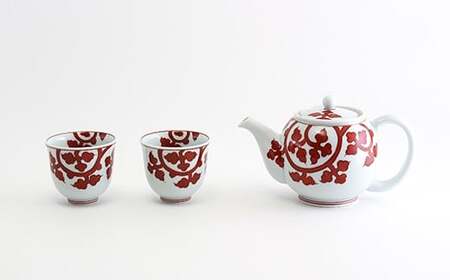 源右衛門窯 赤絵唐草文 茶器 食器 有田焼 お茶セット 有田焼 急須