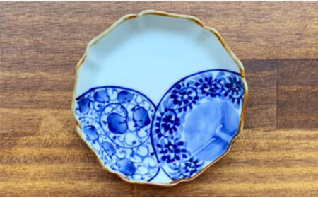 有田焼 伯父山窯 染付豆皿 5枚セット【まるふく】器 うつわ 食器 豆皿