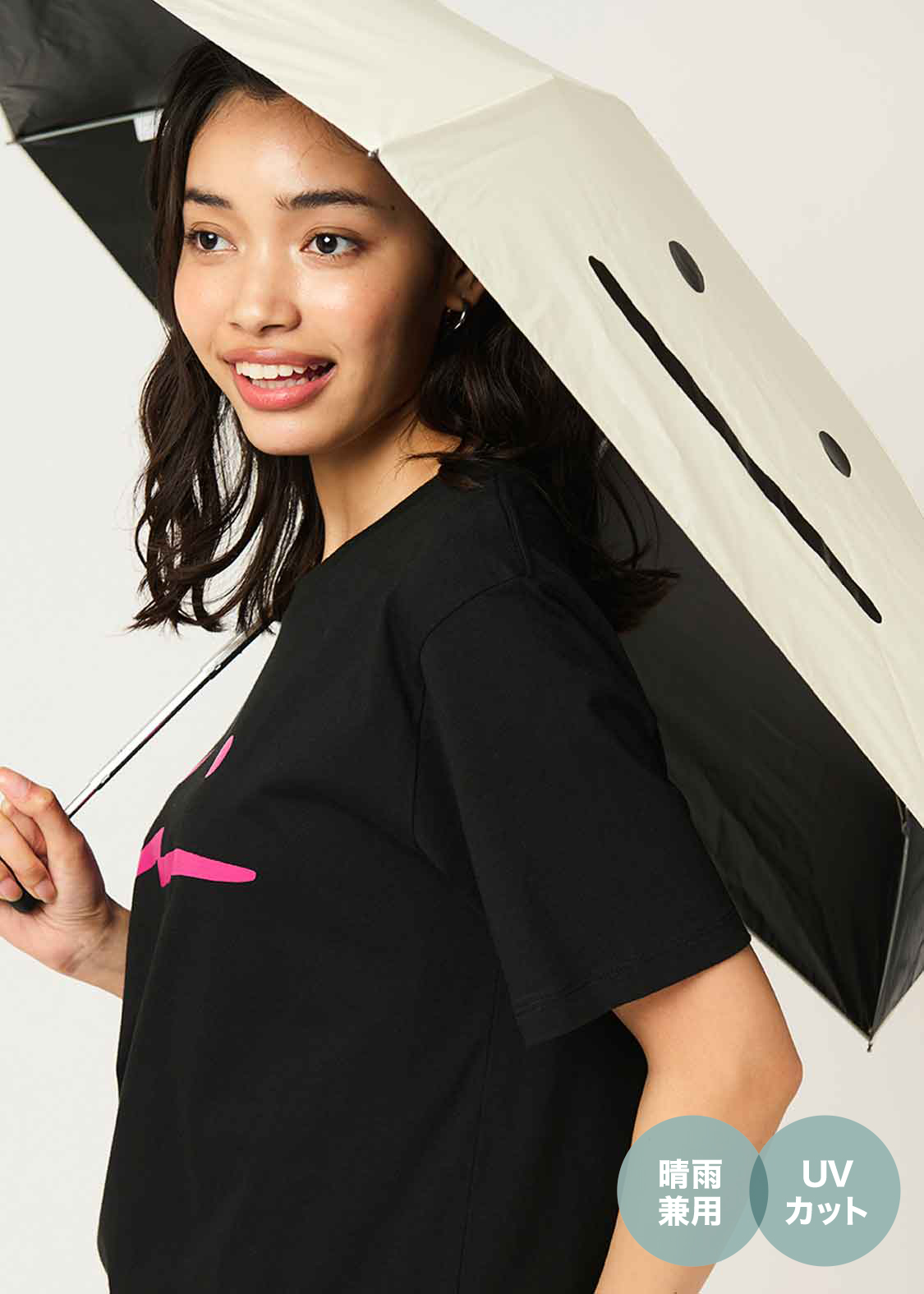 ビューティフルシャドーズーム(Wpc.) ｜晴雨兼用 折りたたみ傘 53cm
