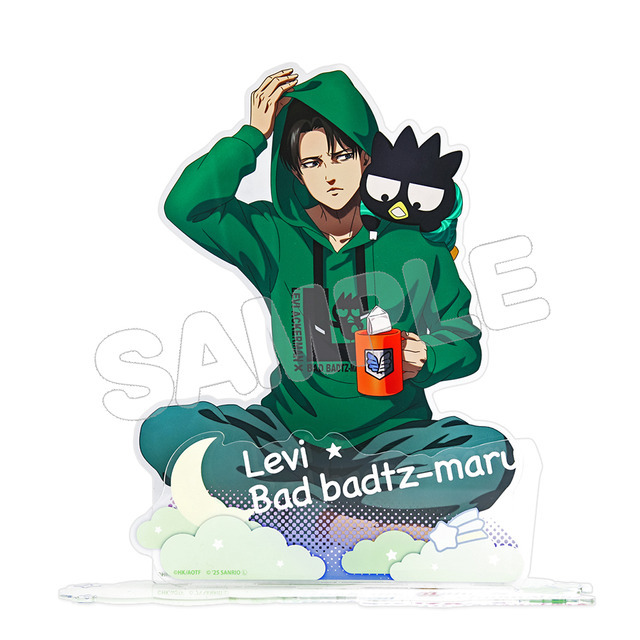 進撃の巨人」×「サンリオ」リヴァイがバッドばつ丸とお掃除!? エレンは