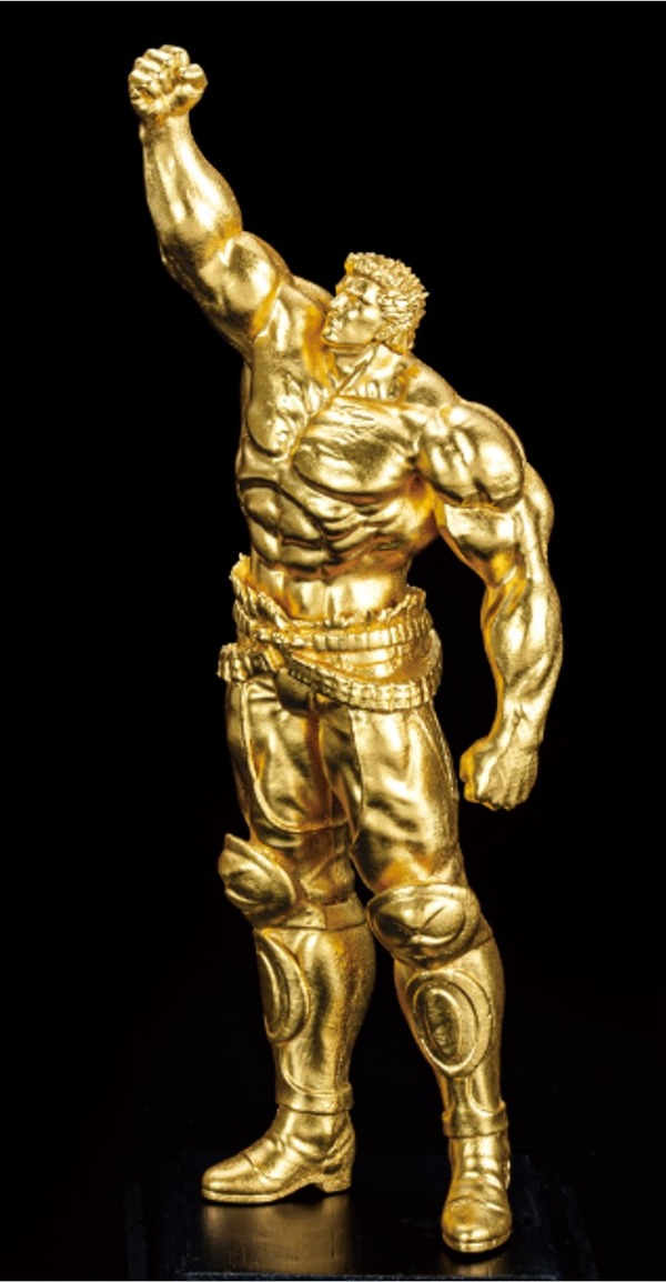北斗の拳」ラオウ、2m50cmの黄金像を初展示！ 約320万円の純金像も販売