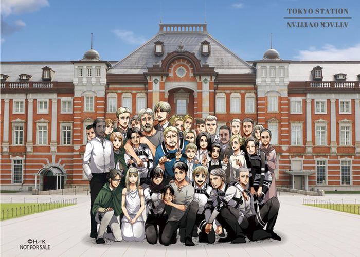 進撃の巨人」が東京駅に出現!? エレン、ミカサ、アルミン、リヴァイら