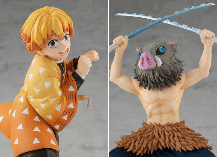 鬼滅の刃」ビビりな“我妻善逸”＆猪突猛進な“嘴平伊之助”がフィギュア化