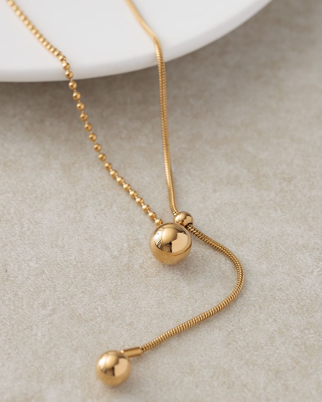 18KGP】ルーチェスライドボールネックレス – ChooMia（チュミア）