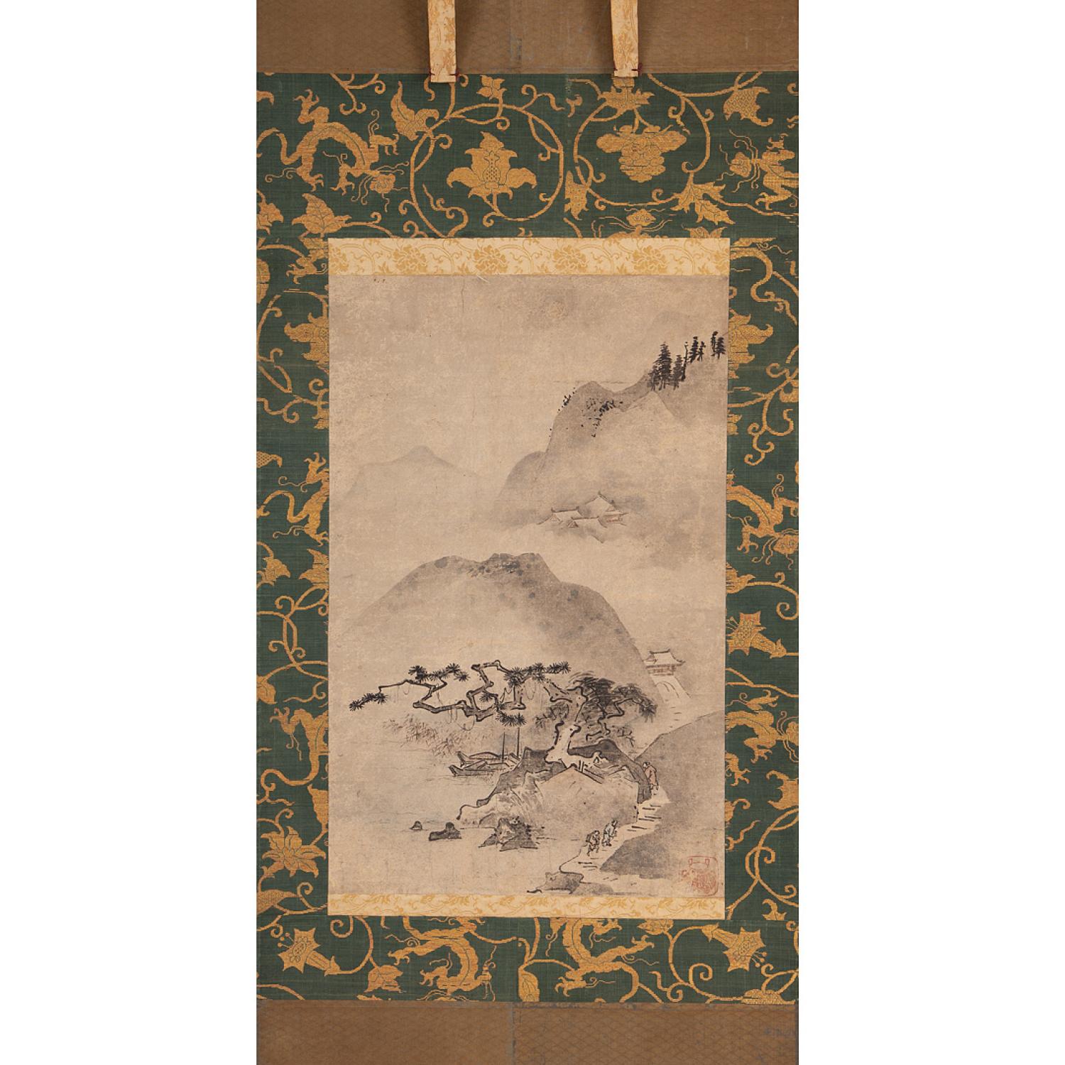 伝 狩野松栄 『山水図』｜茶の美