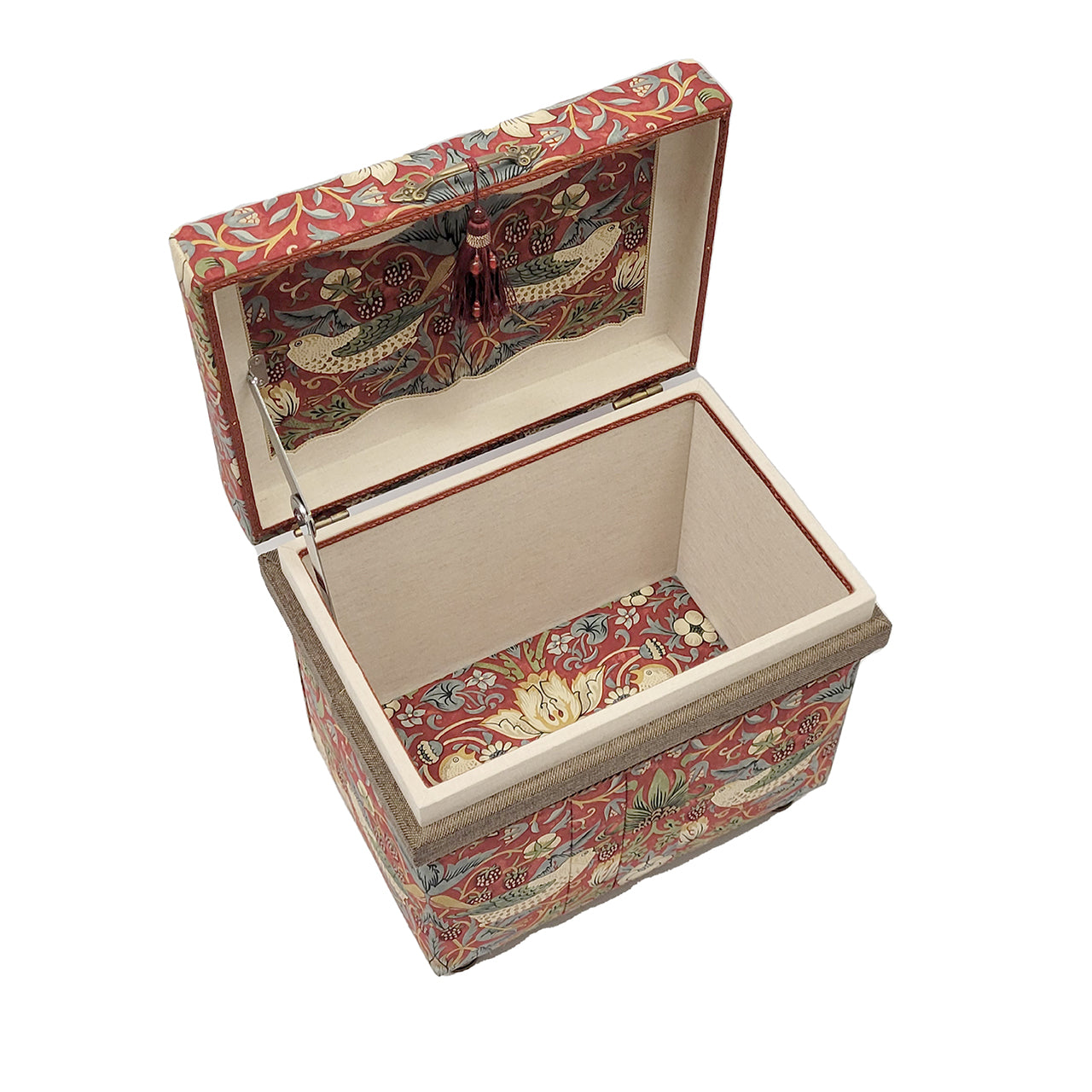 インテリア茶箱10K William Morris 「Strawberry Thief」Red