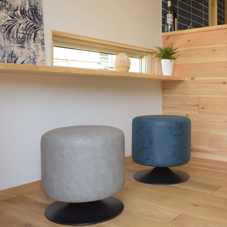 AZUMAYA｜ラウンドスツール｜グレー – チェア・ソファ専門通販サイト