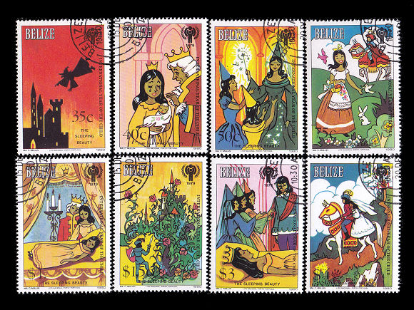 童話・おとぎ話（ベリーズ 1980年）の外国切手8種（使用済み）