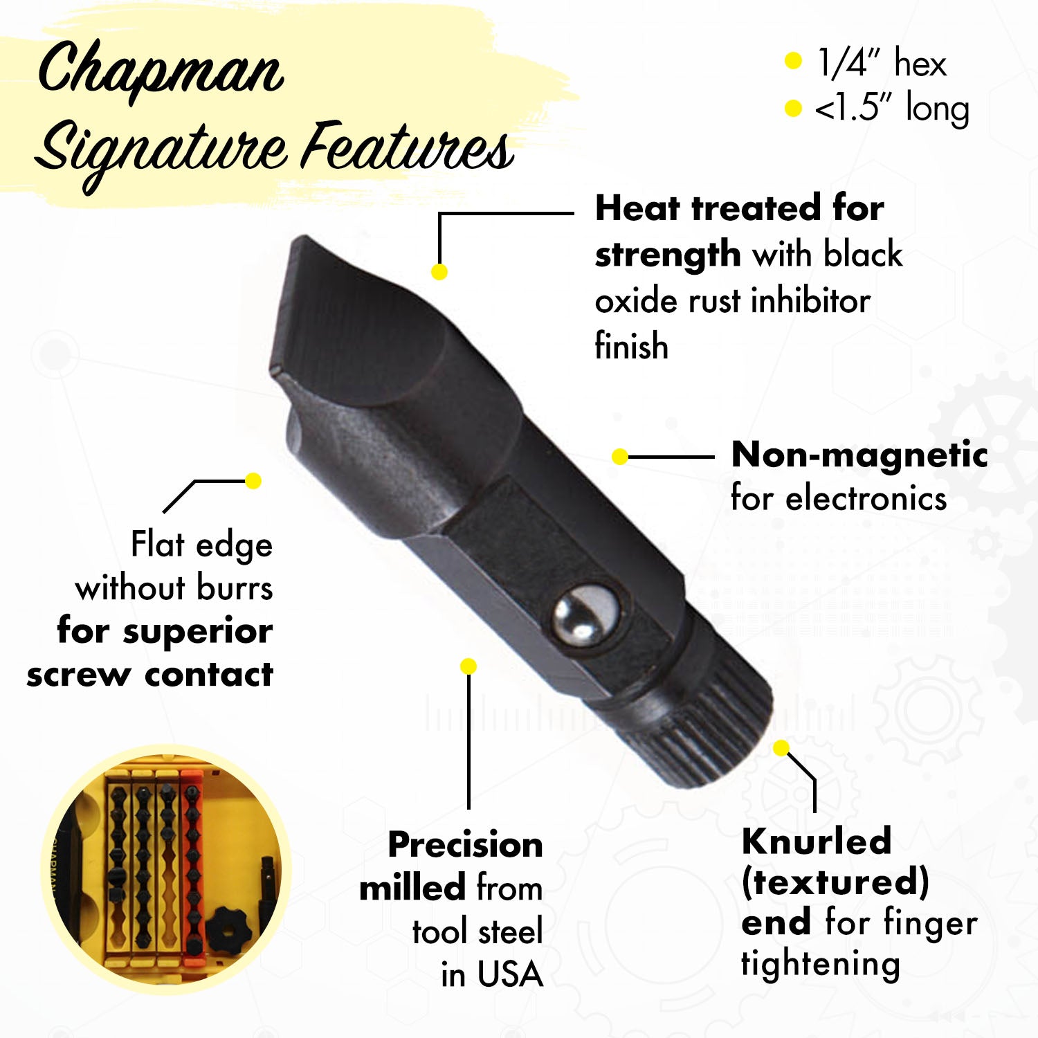5573 Deluxe SAE + Metric Allen Hex Screwdriver Set | Chapman MFG