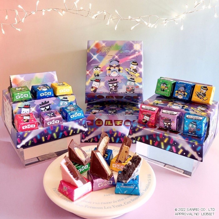 サンリオのキャラクターコラボチロルチョコ「はぴだんぶいBOX」登場