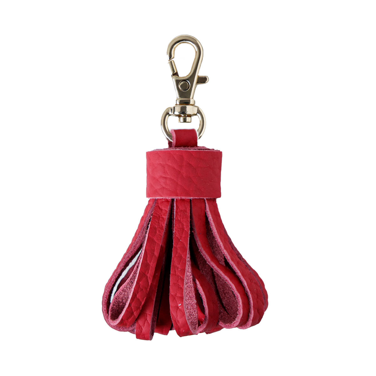 本革 タッセル キーホルダー キーチェーン カラビナ シュリンクレザー