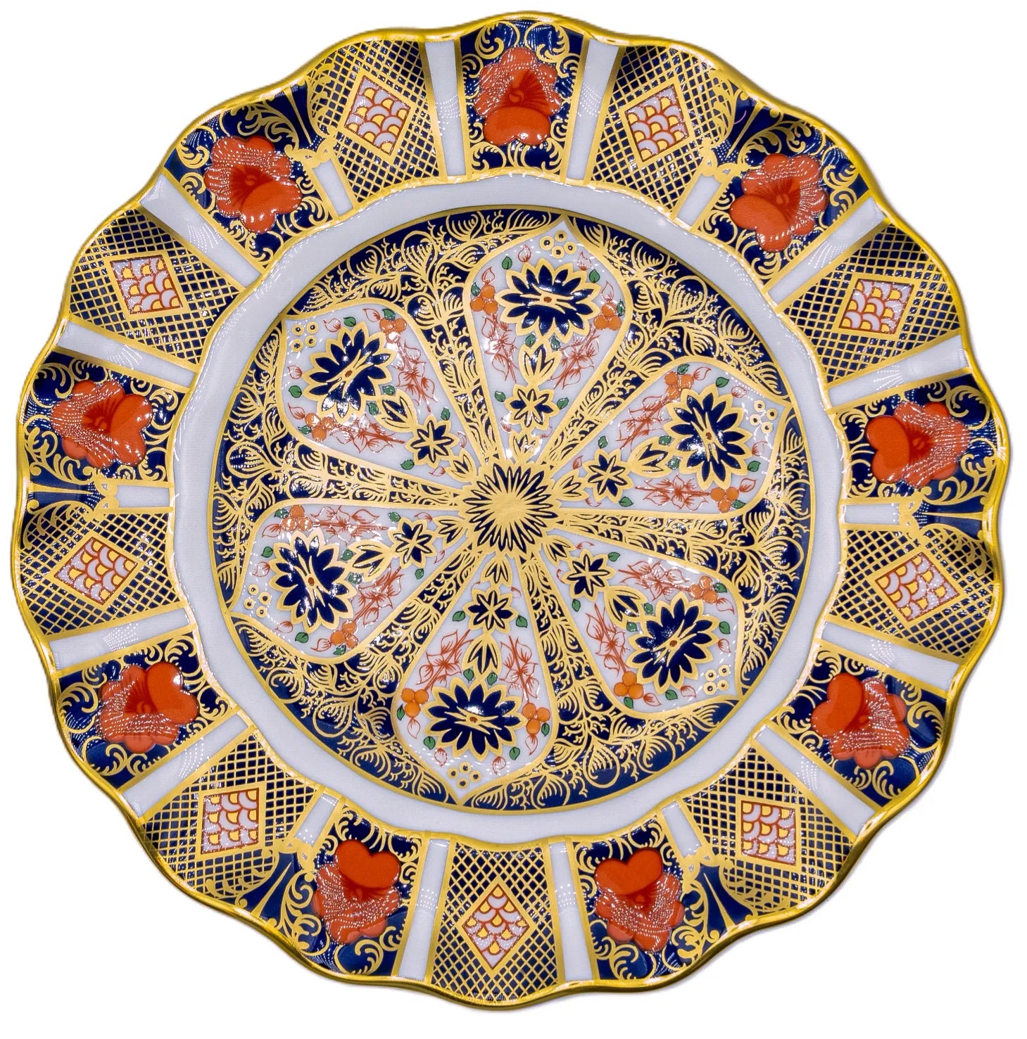 Royal Crown Derby Imari 1128 Fluted Dessert Plate - Charterwells