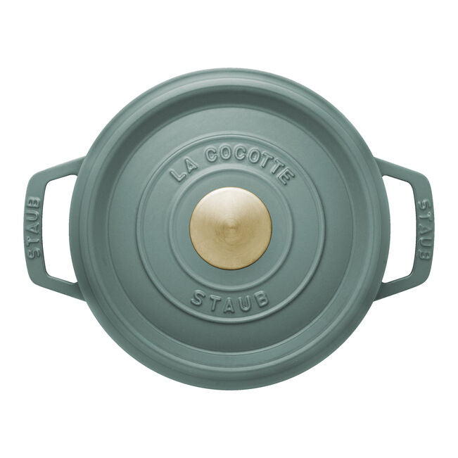 ストウブ 鋳物ホーロー鍋 ピコ・ココット 16 cm, ラウンド, ユーカリ