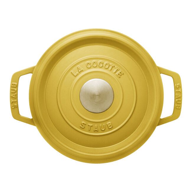 ストウブ 鋳物ホーロー鍋 ピコ・ココット 16 cm, ラウンド, シトロン
