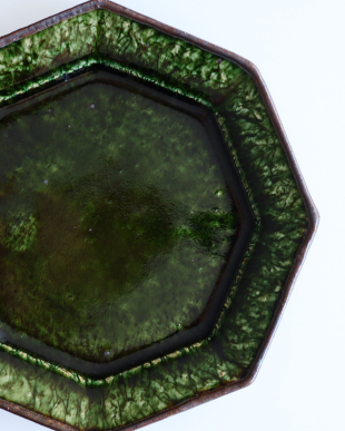 大沼道行 織部八角皿（M）
