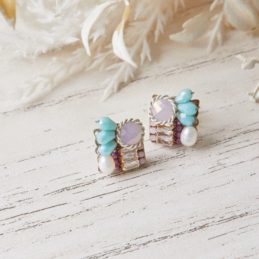 マーメイドタイル｜ピアス/イヤリング – 咲き編みアーティストchiko